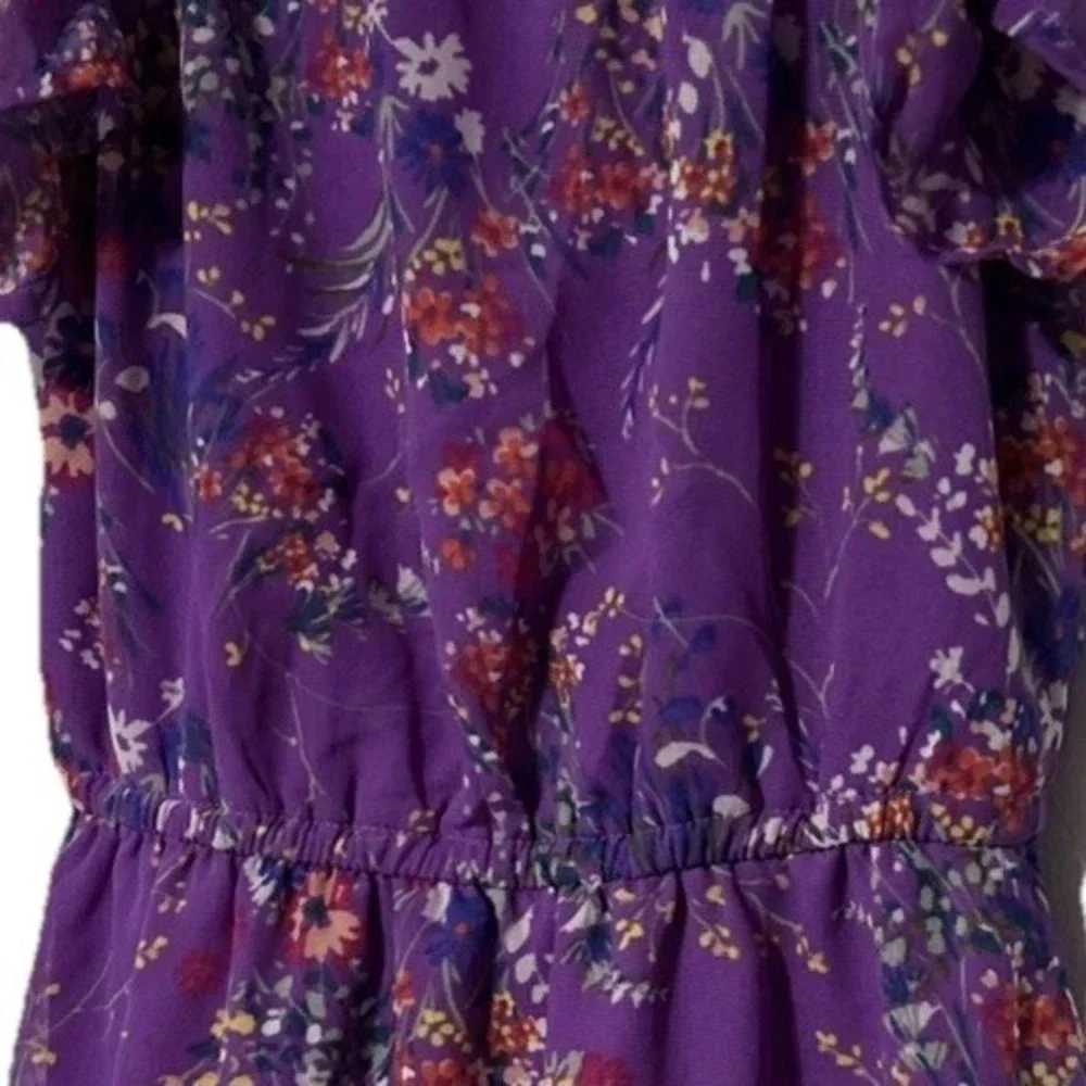 Children's Place Purple Floral Cold Shoulder Dress‎ Girls Size 5/6